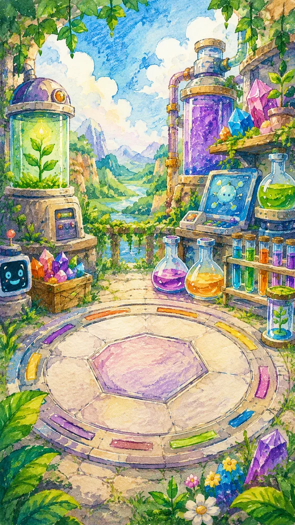 A colorful laboratory environment from Mixoria Lab